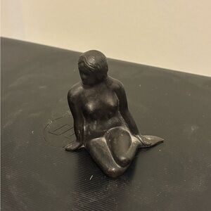 Black Metal Mermaid Figurine